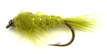 Olive Gold Ribbed Hare's Ear Nymph for rainbow and Brown Trout fishing