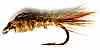 Brown Gold Ribbed Hare's Ear Nymph for rainbow and Brown Trout fishing