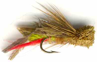 Set di 3 FLY Fishing Flies spinato OLIVE Hopper Reggicalze Taglia 16 