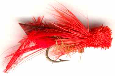 Red Hopper Dry Fly for Rainbow trout fishing