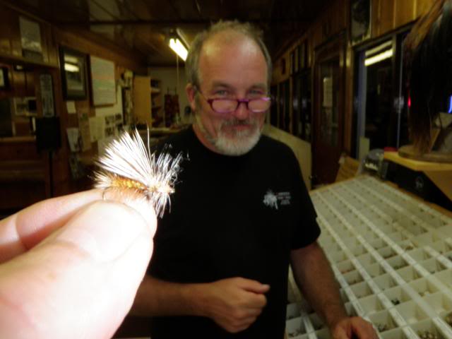 Jim Slattery in his shop. The original designer of the Stimulator fly pattern 