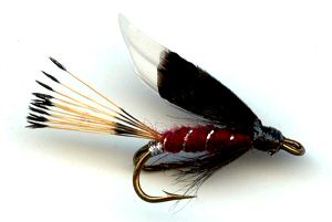 Claret Heckham Peckham Double Hook Wet Fly for trout fishing