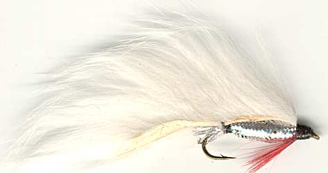 Fish Skull Zonker White S4 Fishing Fly, Streamers