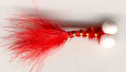 The Red Booby Nymph Fly pattern for flyfishing rainbow and brown trout
