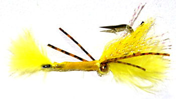 Yellow Epoxy Saltwater Shrimp fly pattern for Bonefish and Permit flats fishing in Cuba Bahamas belieze and Florida