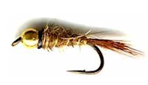 Brown Beaded Gold Ribbed Hare's Ear Nymph fly pattern