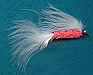 The white and Orange cats whisker streamer fishing fly pattern for Brook trout