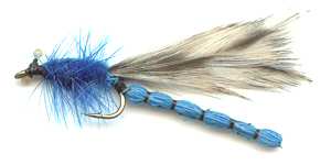 Blue Damsel Dry Fly pattern for trout fishing