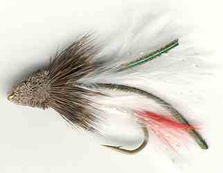 White Marabou Muddler Minnow Streamer Fly for trout fishing