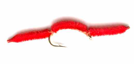 BH Blood Worm Marabou Red,Discount Trout Flies,Fly Fishing Worm Flies –