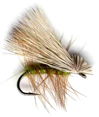 Olive Elk Hair Caddis fly fishing trout pattern