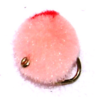 Peach Salmon Glo Bug Egg Fly for steelhead fishing
