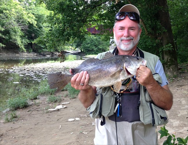 jeff caught this smallmouth bass on an Olive Woolly Bugger Fly Pattern