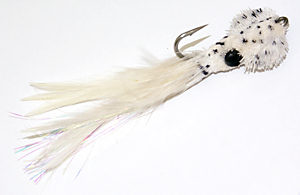 White Squid Saltwater Fly for tarpon fishing