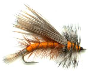 Orange Stimulator Attractor Dry Fly for trout fishing