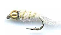 White Beaded Gold Ribbed Hare's Ear Nymph fly pattern
