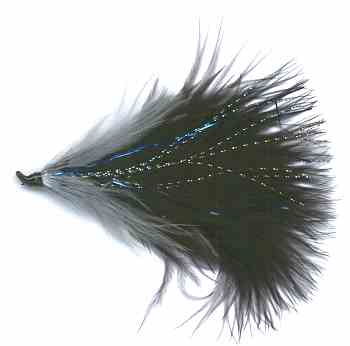 Vintage LL Bean Carded Flies Streamers Black Marabou Size 6 Seven