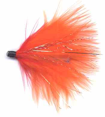 Winter Steelhead Soft Hackle Red and Orange Volcano Alaskabou Marabou Tube Fly