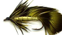 Yellow and Olive Grizzly Matuka Streamer fly pattern